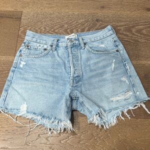 AGOLDE Parker High Rise Distressed Denim Cut-Off Shorts Size 26
